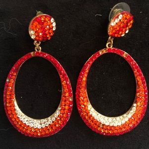 Swarovski Red Crystal Pageant Earrings